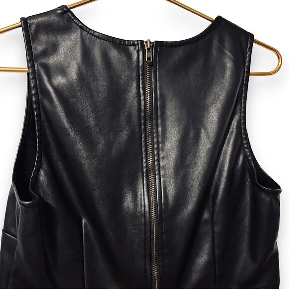 Kirious Vegan Leather Dark Gunmetal Crop Top - Picture 5 of 7